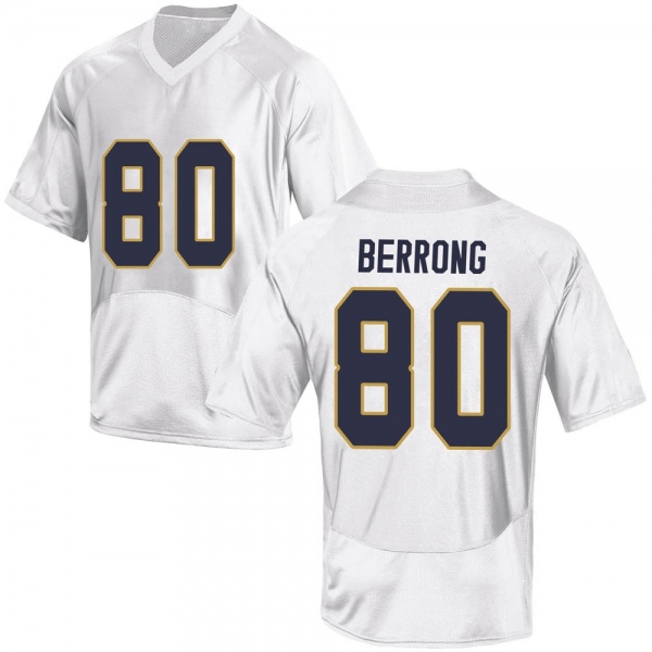 Cane Berrong Notre Dame Fighting Irish NCAA Youth #80 White Game College Stitched Football Jersey YDO7855OH